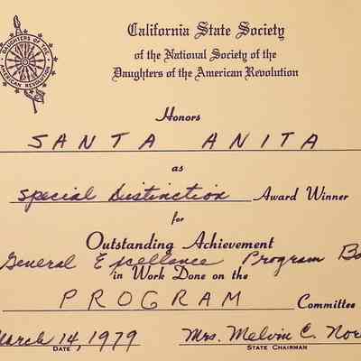 CSS DAR Award for Special Distinction, March 1979