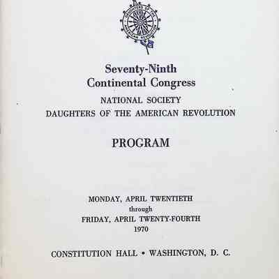 79th Continental Congress program, 1970