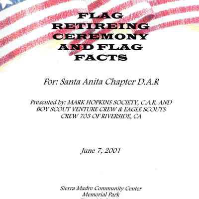 Flag Retiring Ceremony and Flag Facts Packet