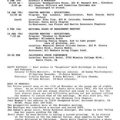 DAR: Santa Anita Chapter NSDAR January/February 1993 Newsletter