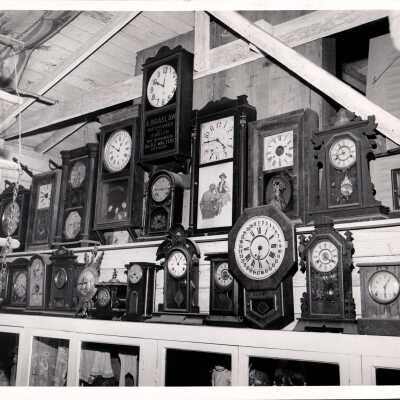 Wall of Clocks on Display at the Pony Express Museum, CA