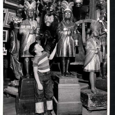 Boy Looks at Native American Exhibit at the Pony Express Museum