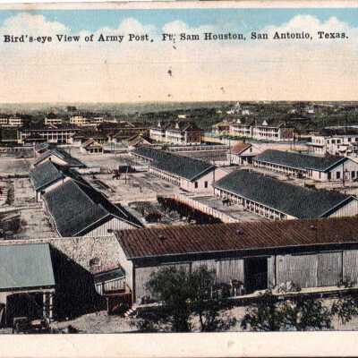Bird's-eye View of Army Fort, Ft. Sam Houston, San Antonio, Texas