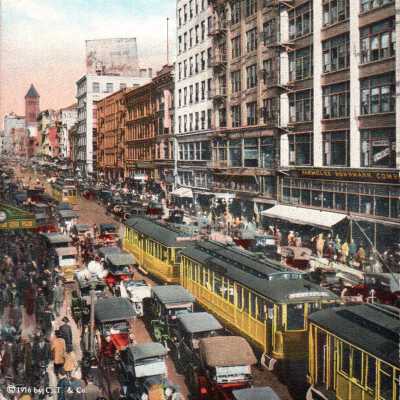 Daily Traffic on Broadway, Los Angeles, Cal.