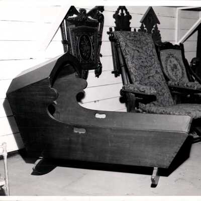 A Crib and Chair on Display at the Pony Express Museum, CA