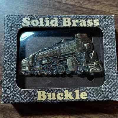 Brass Belt Buckle - locomotive