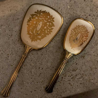 Ladies’ Hand Mirror and Brush