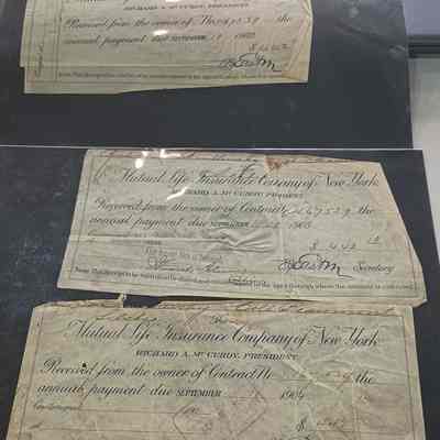 Mutual Life Insurance Company receipts for R.L. Weathersby
