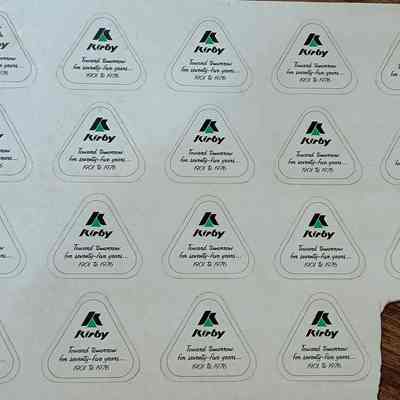 Kirby Lumber stickers as donated by Celeste Johnson