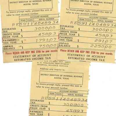 Tax Payment Stubs - David Read Materials