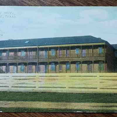 Postcard addressed to Miss Pansy Nesbitt dated 3/9/1909 - picture of Santa Fe Hotel, Silsbee TX on front
