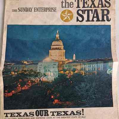 Newspaper dated May 16, 1971, The Sunday Enterprise, The Texas Star and envelope as mailed to Lance Rosier, 1966