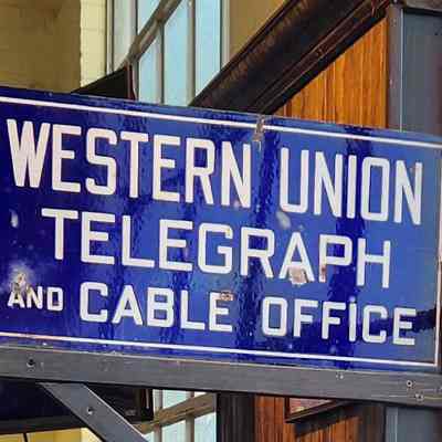 Western Union Telegraph and Cable Office Sign