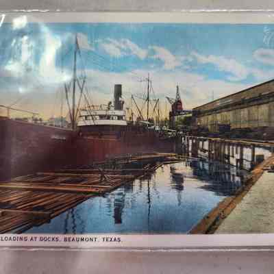 Lumber Loading at Docks Beaumont, Texas Post Card