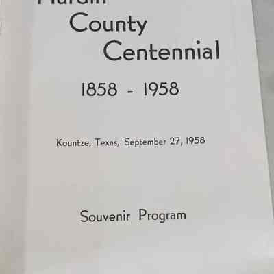Hardin County Centennial Program - 1858 - 1958