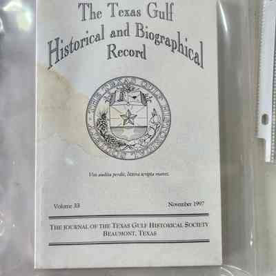 The Texas Gulf Historical and Biographical Record Volume 33, November 1997