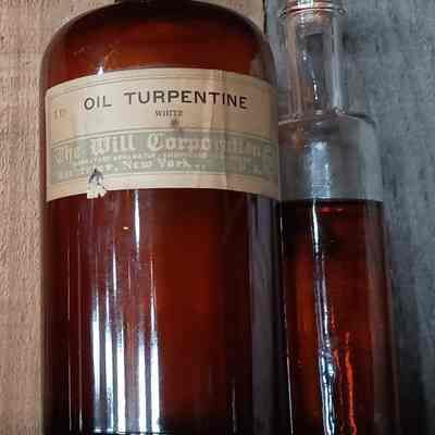 Oil Turpentine Bottle with second glass bottle