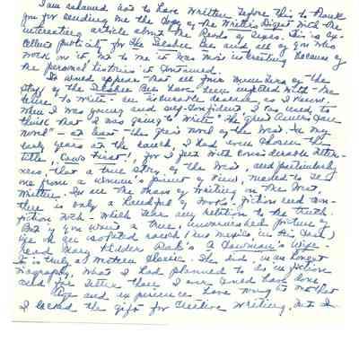 Letter to David Read from Lucy Miller March 8, 1962