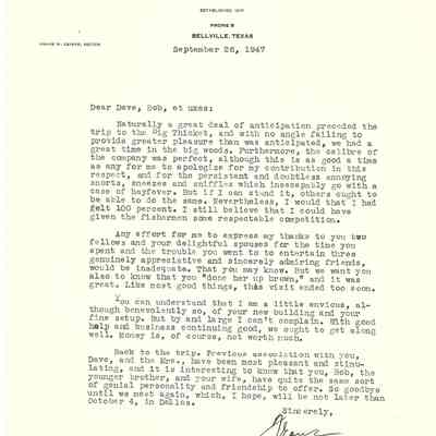 Letter to David and Bob Read from Franz Zeiske September 26, 1947