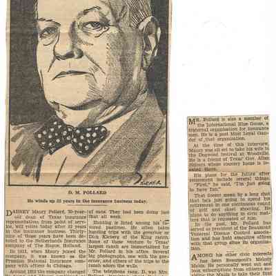 New Article - D M Pollard Retirement April 1, 1952 - David Read Materials