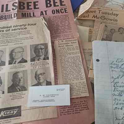 A W. Dainwood Information - includes newspaper clippings, letters, photos of unknown subjects