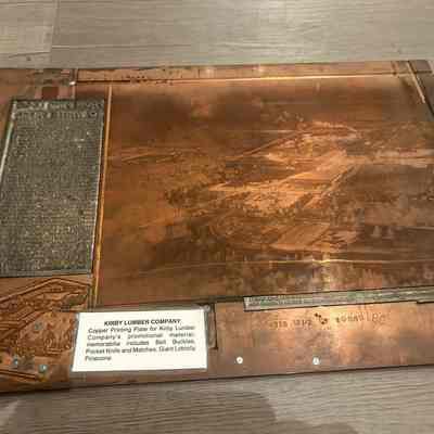 Kirby Lumber Copper Printing Plate