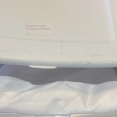 White Fundraiser Tablecloths