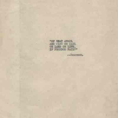 Emerson Poem Used in John H Kirby Speech concerning Self Government and Liberty