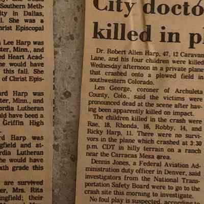 Newspaper Articles About Robert A. Harp’s Death