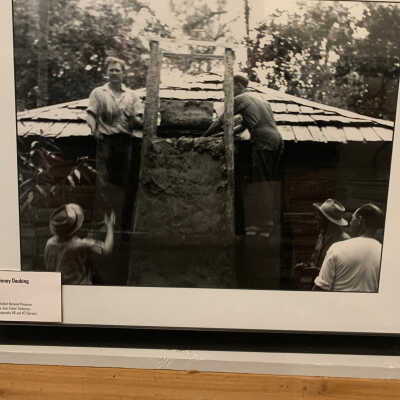 Framed Photo of Men Chimney Daubing
