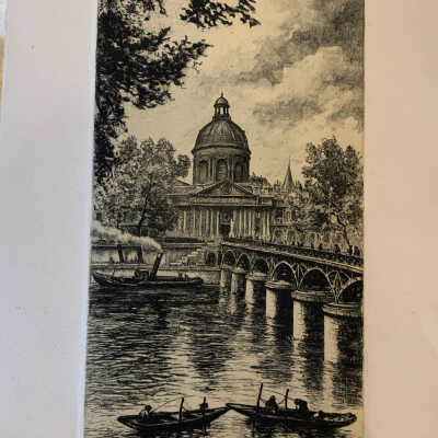 Matted Block Print of Paris by Aime’ Dallemagne
