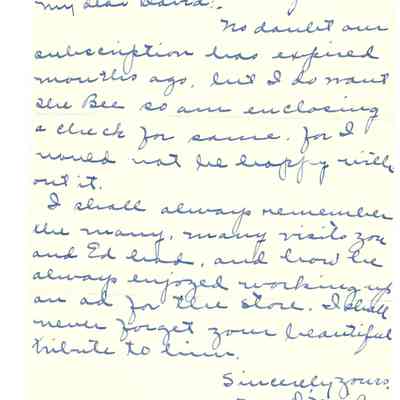 Letter to David Read from Mrs O'Neil June 25, 1955
