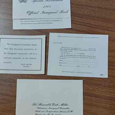 Inaugural Book Reservation paperwork - presumed received with David Read papers