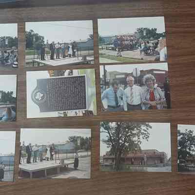 Photos of dedication of plaque for Harvey House at Silsbee Public Library donated by Marie Tennison McDonald