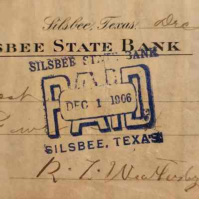 Check drawn on Silsbee State Bank for Cash - R L Weathersby dated December 1, 1906