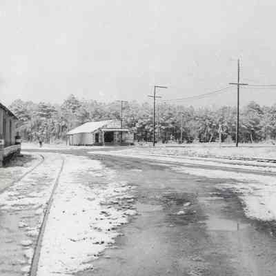 Photo of Railroad Tracks Silsbee, Texas with Snow