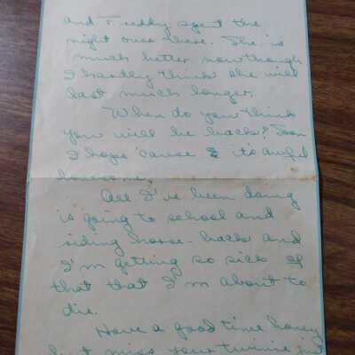 Handwritten Letter to John H Kirby II from Sister