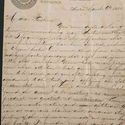 Letter to Hawkins from Your Sweetheart dated March 6, 1888