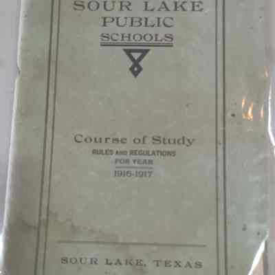 Sour Lake Public Schools Course of Study dated 1916-1917