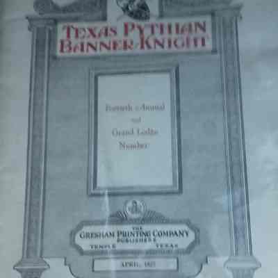 Texas Pythian Banner Knight annual report April 1927