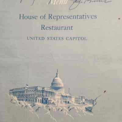 House of Representatives Restaurant Menu to Helen Read from John Brooks