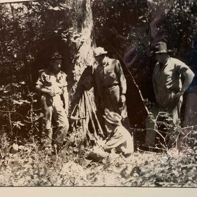 Framed Photo of Hunters in the Woods