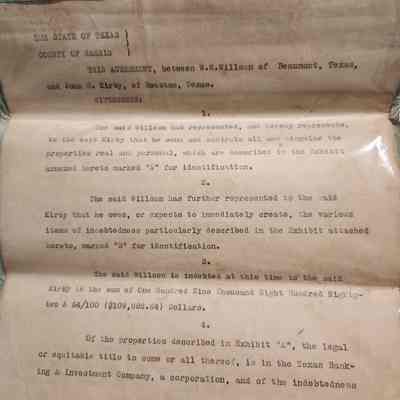 Agreement of Sale of Land In Harris County, Texas from W W Willson to John Henry Kirby November 12, 1918