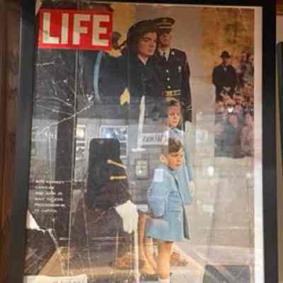 Framed Cover of Life Magazine of Kennedy Funeral