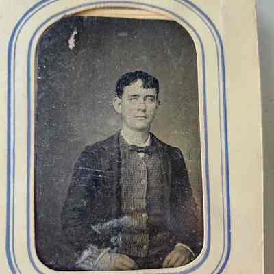 Tin Type - Young Man in Vest and Bow Tie
