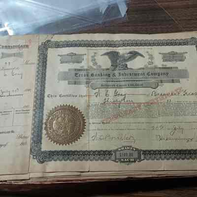 Texas Banking and Investment Company Share Certificates