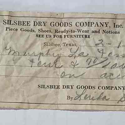 Receipt - Silsbee Dry Goods Company, Inc. - dated February 1, 1941 to Murphy La Fossi for $4.70 signed by Lorida Schuler