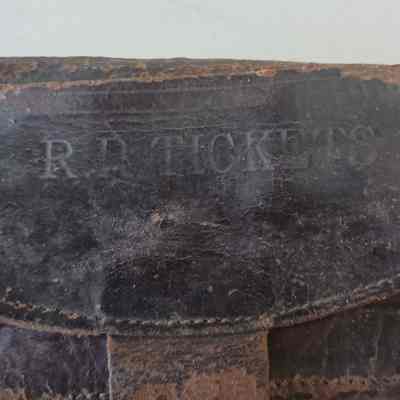 Leather pocketbook with RR Tickets embossed