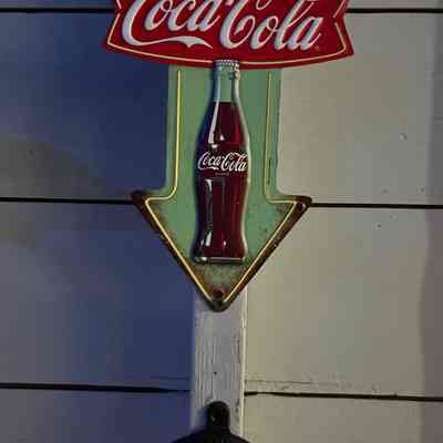 Coca Cola Sign and Bottle Open
