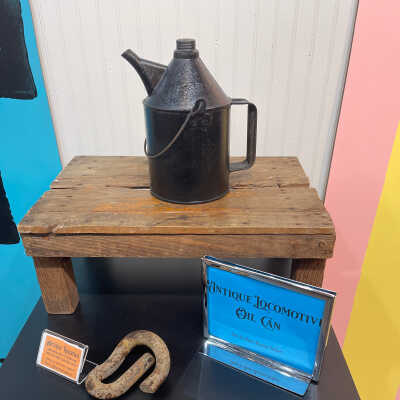 Antique Locomotive Oil Can & Iron Hook